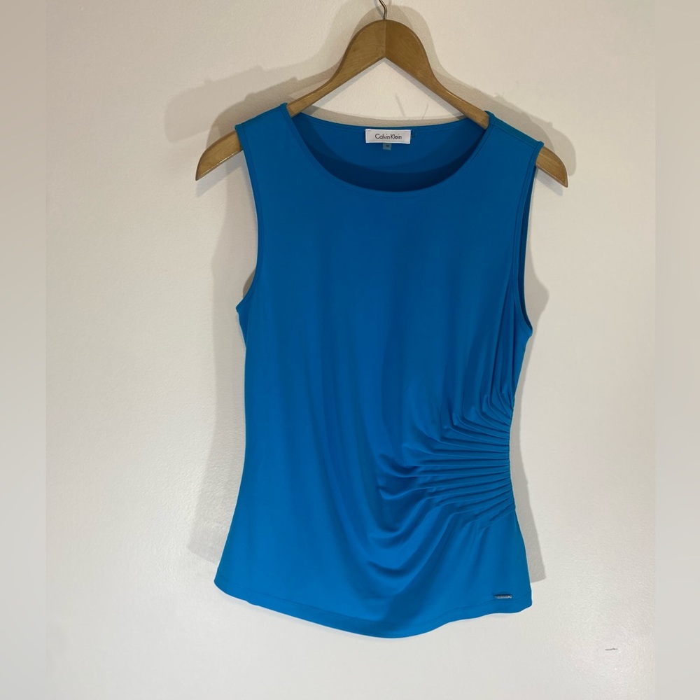 Calvin Klein Women’s Sleeveless Shirt Blouse Teal Size Medium
